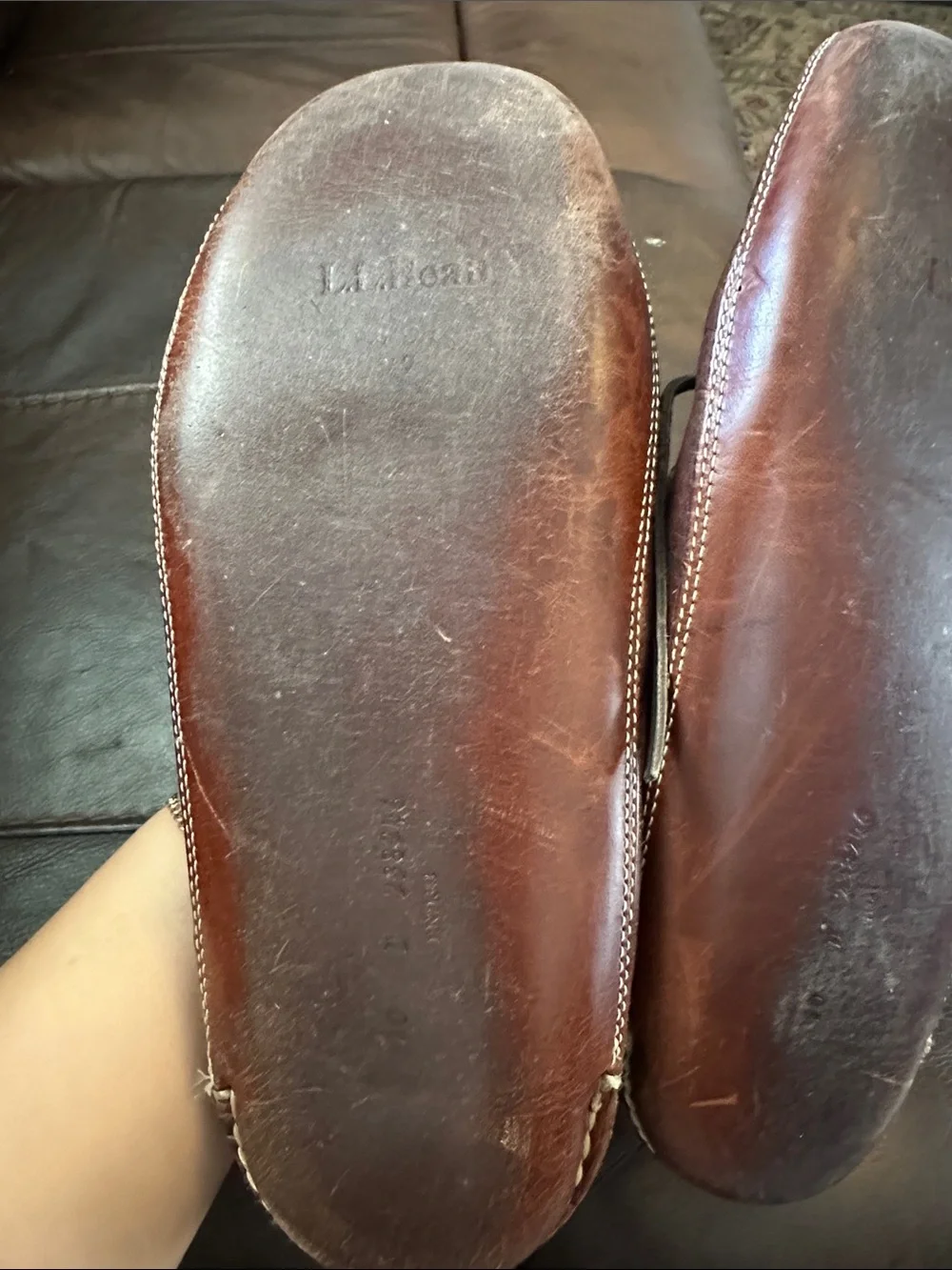 L.L. Bean Men's Brown Leather Boat Shoes